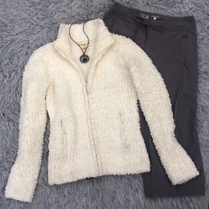 Cozy cream-colored jacket from Anthropologie